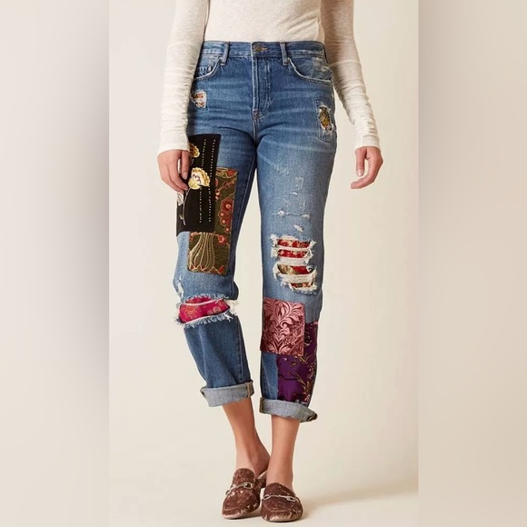 We The Free Denim - We The Free Patchwork Lux Boyfriend Jeans Size 28